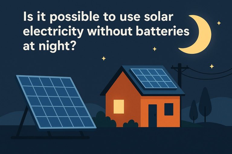 Is it possible to use solar electricity without batteries at night?